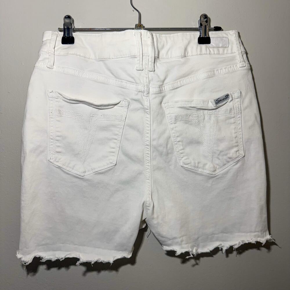 Vintage Seven7 White Denim High Rise Cut Off Shorts Sz 10